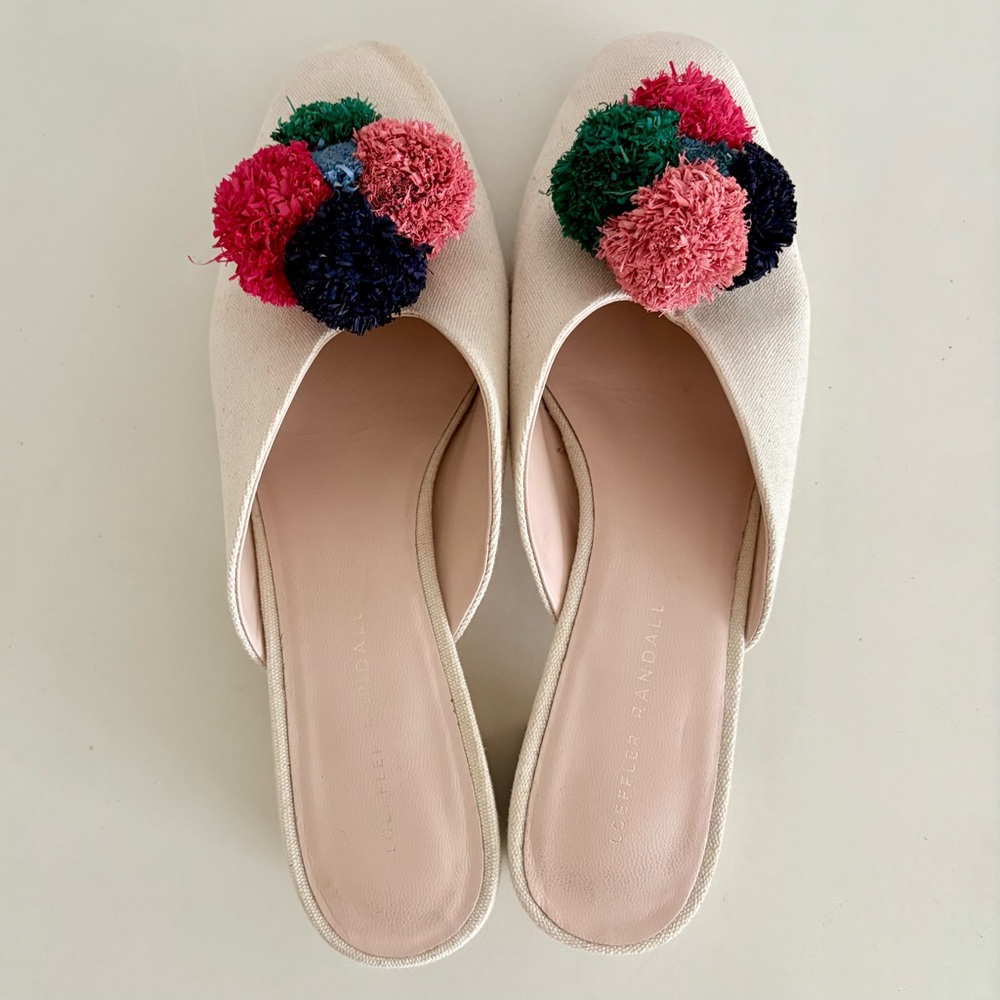 Loeffler Randall Pom Pom Canvas Mules✨💐
